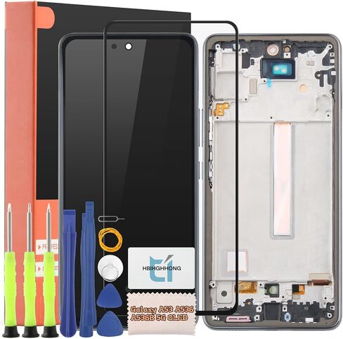 6.5 بوصة لهاتف Samsung Galaxy A53 A536 A536B 5G OLED بديل للشاشة لهاتف Samsung Galaxy A53 شاشة LCD تعمل باللمس مع أدوات إصلاح (دعم بصمة الإصبع) in Kuwait