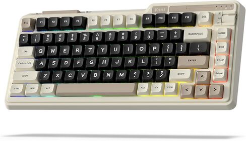 لوحة مفاتيح ميكانيكية لاسلكية K75 Lite، لوحة مفاتيح ألعاب RGB بنسبة 75% مع مقبض ثلاثي الأوضاع BT 5.0/2.4G/USB-C سلكي، قابلة للتبديل السريع، بطانة من 5 طبقات ومفاتيح خطية كريمية، 82 مفتاحًا صغيرًا in Kuwait