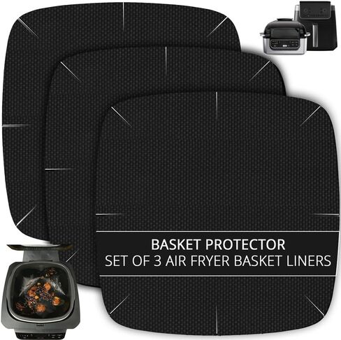 INFRAOVENS Air Fryer Liners Basket Protector Cover for Ninja Foodi Grill 5-in-1 AG301 Airfryer, Innovative Accessories Kitchen Gadgets for 8.5 inch Square Fryers, Non-Stick Heat-Resistant Accessory in Saudi Arabia