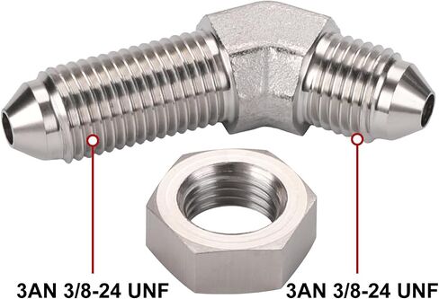 Podavelle 3AN Stainless Steel Bulkhead Brake Hose Fitting Adapter Straight with Nut in Saudi Arabia