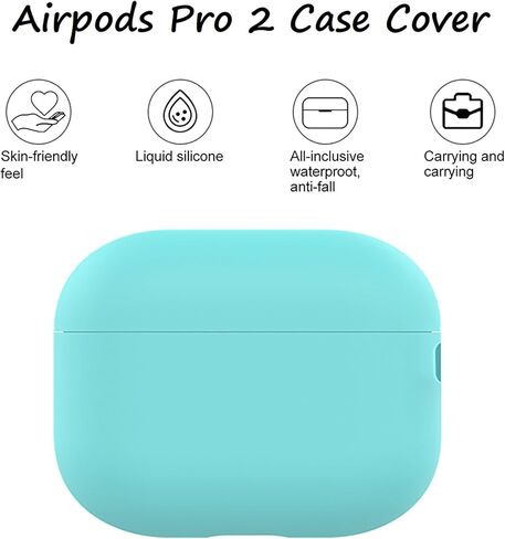 غطاء حماية من السيليكون الناعم متوافق مع Airpods Pro 2، حافظة واقية بسمك 1.5 مم، LED مرئية أمامية (أرجواني) in Kuwait