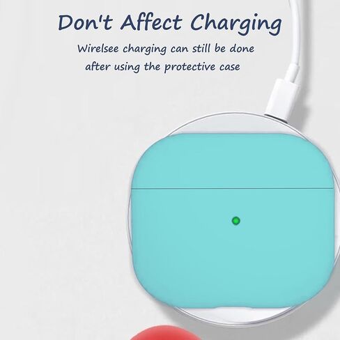 غطاء حماية من السيليكون الناعم متوافق مع Airpods Pro 2، حافظة واقية بسمك 1.5 مم، LED مرئية أمامية (أرجواني) in Kuwait