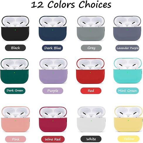 غطاء حماية من السيليكون الناعم متوافق مع Airpods Pro 2، حافظة واقية بسمك 1.5 مم، LED مرئية أمامية (أرجواني) in Kuwait
