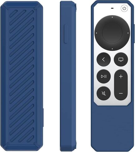 Silicone Case Compatible with Apple TV 4K 2021 2022 Generation/Apple Siri 4K - Shockproof/Anti-Slip/Scratch Remote Control Cover - Blue in Saudi Arabia