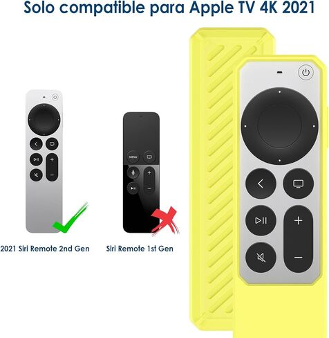 Silicone Case Compatible with Apple TV 4K 2021 2022 Generation/Apple Siri 4K - Shockproof/Anti-Slip/Scratch Remote Control Cover - Blue in Saudi Arabia