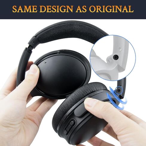 SOULWIT Metal Swivel Pins Replacement Parts Kit for Bose QuietComfort 35/QC35/QC35 II/QC45/QuietComfort SE (QC SE)/New Quiet Comfort Wireless Headphones, Hinge Screws Accessories and Gasket (Black) in Saudi Arabia