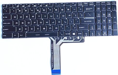 لوحة مفاتيح جديدة بديلة لـ MSI GL65 GL65-9RC GL65-9SC GL65-9SD GL65-9SD GL65-9SE GL65-Leopard GP75 GP75 لوحة مفاتيح باللون الأبيض والكريستال باللون الأسود، اللون غير قابل للتعديل in Saudi Arabia