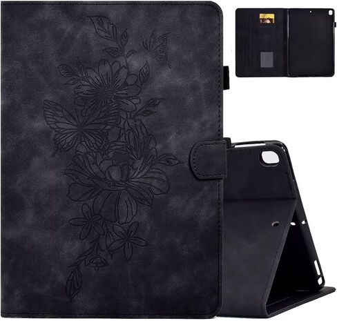 MonsDirect Case for iPad 9th Generation 10.2 inch iPad 8th 7th Generation 2021-2019, Suede Multi-Angle Stand Cover with Auto Wake/Sleep & Pen Holder & Card Slots for iPad 10.2/Pro 10.5 inch, Brown in Kuwait