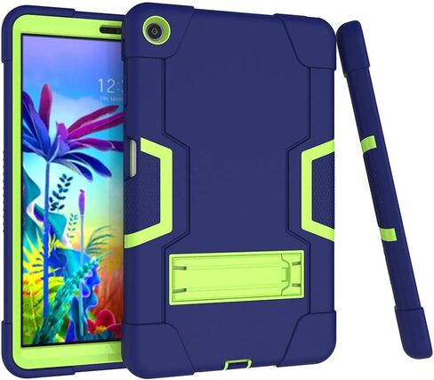 Case for LG G Pad 5 10.1" Case 2019,Heavy-Duty Drop-Proof and Shock-Resistant Rugged Hybrid case with Built-in Stand, for LG G Pad 5 10.1 inch FHD Tablet 2019 (Black+Black) in Saudi Arabia