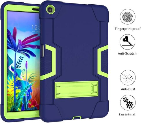 Case for LG G Pad 5 10.1" Case 2019,Heavy-Duty Drop-Proof and Shock-Resistant Rugged Hybrid case with Built-in Stand, for LG G Pad 5 10.1 inch FHD Tablet 2019 (Black+Black) in Saudi Arabia
