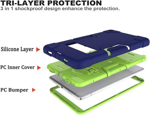 Case for LG G Pad 5 10.1" Case 2019,Heavy-Duty Drop-Proof and Shock-Resistant Rugged Hybrid case with Built-in Stand, for LG G Pad 5 10.1 inch FHD Tablet 2019 (Black+Black) in Saudi Arabia