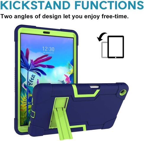 Case for LG G Pad 5 10.1" Case 2019,Heavy-Duty Drop-Proof and Shock-Resistant Rugged Hybrid case with Built-in Stand, for LG G Pad 5 10.1 inch FHD Tablet 2019 (Black+Black) in Saudi Arabia