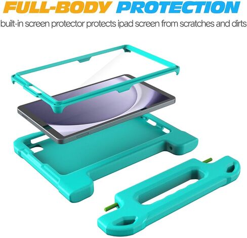 Kids Case for Samsung Galaxy Tab A9 8.7 Inch 2023 (SM-X110/X115/X117) & Galaxy Tab A7 Lite 8.7 Inch 2021, Built-in Screen Protector, Shockproof Handle Stand Cover for Galaxy 8.7", Blue in Kuwait
