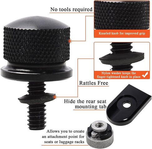 Quick-Release Fender Seat Hardware Kit,1/4″-20 Thread Seat Bolt/Screw and Nut Kit for Harley Softail, FLT Touring Road glide Road King Street Glide Electra Glide, Sportster XL 883 1200, Dyna in Kuwait