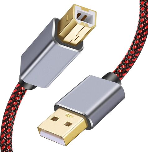 Tiierzon Printer Cable 5Ft, USB Printer Cable 2.0 Type A Male to B Male Cable Scanner Cord High Speed Compatible with HP, Canon, Dell, Lexmark, Xerox, Samsung etc (5Ft) in Saudi Arabia