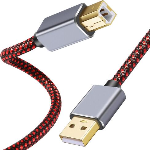 Tiierzon Printer Cable 5Ft, USB Printer Cable 2.0 Type A Male to B Male Cable Scanner Cord High Speed Compatible with HP, Canon, Dell, Lexmark, Xerox, Samsung etc (5Ft) in Saudi Arabia