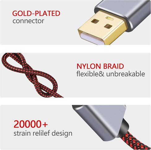 Tiierzon Printer Cable 5Ft, USB Printer Cable 2.0 Type A Male to B Male Cable Scanner Cord High Speed Compatible with HP, Canon, Dell, Lexmark, Xerox, Samsung etc (5Ft) in Saudi Arabia