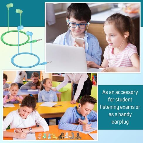 Xuhal 300 حزمة من سماعات الأذن السائبة معكرون الألوان سماعات مختلطة 3.5 ملم سماعات رأس للفصل الدراسي سماعات أذن سلكية في سماعات الأذن للمدارس والفصول الدراسية والطلاب والمراهقين والأطفال هدية والكبار in Kuwait