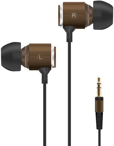 Headphones with Extra Long Cord Extra Earbuds for PC TV Ear Listening Earbuds without Microphone Plug in Headphones Ear Buds Headphones for Computer with No Mic Earphones Brown 10FT in Saudi Arabia