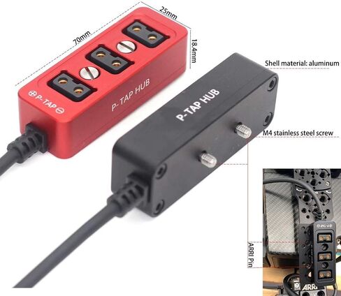 Eonvic Male D-tap B to 4-Port Female D-Tap P-Tap Hub Adapter Splitter for ARRI RED Cameras TILTA Steadicam IDX Battery (Straight Cable) in Saudi Arabia