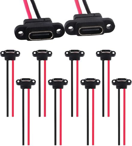 5 قطعة موصل من النوع C 2 دبوس SMD SMT أنثى مقبس USB C منفذ شحن ثقب المسمار واجهة شحن موصل USB تمديد كابل الطاقة USB-C التوصيل إلى 2 دبوس DIY in Kuwait