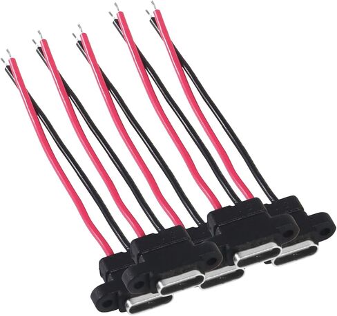 5 قطعة موصل من النوع C 2 دبوس SMD SMT أنثى مقبس USB C منفذ شحن ثقب المسمار واجهة شحن موصل USB تمديد كابل الطاقة USB-C التوصيل إلى 2 دبوس DIY in Kuwait