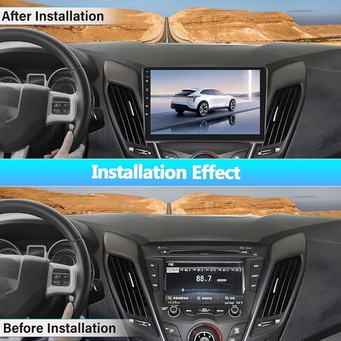 [2+64G] Android 13 Car Stereo for Hyundai Veloster 2011-2015 with Apple Carplay&Android Auto,9 Inch Touch Screen Car Radio with Mirror Link GPS WiFi Bluetooth FM/RDS SWC Dual USB/AUX-in+Backup Camera in Saudi Arabia