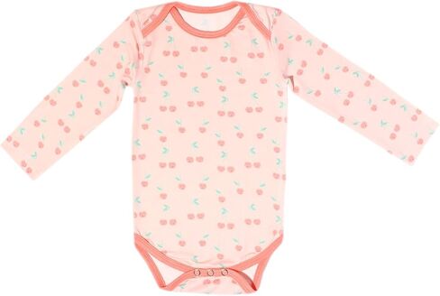 Copper Pearl Long Sleeve Bodysuit Baby: Ultra Soft Baby for Newborns, Boys, and Girls - Stylish, Comfortable, Overlap Shoulders, Premium Knit Fabric - 6-12 Months, Cheery in Saudi Arabia