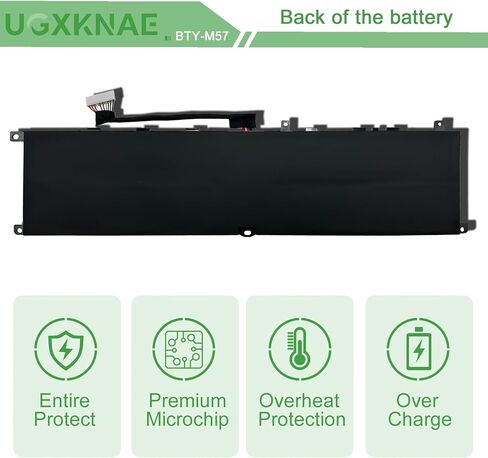 BTY-M57 Laptop Battery for MSI GP66 GP76 Leopard 10UE 10UG 10UH 11UE 11UG 1MSI Vector GP66 GP76 12UE 12UG 12UGS 12UH Serie Notebook 4ICP6/35/140 15.2V 65Wh 4280mAh in Kuwait