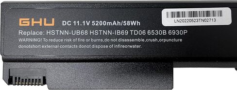 GHU New Laptop Battery 58 wh Compatible with HP EliteBook 8440P 6930P 6530B 6730B 6735B 6550B ProBook 6455B 6555B 486296-001 482962-001 KU531AA HSTNN-UB68 HSTNN-IB69 HSTNN-CB69 HSTNN-UB6 TD09 TD06 in Kuwait