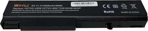 GHU New Laptop Battery 58 wh Compatible with HP EliteBook 8440P 6930P 6530B 6730B 6735B 6550B ProBook 6455B 6555B 486296-001 482962-001 KU531AA HSTNN-UB68 HSTNN-IB69 HSTNN-CB69 HSTNN-UB6 TD09 TD06 in Kuwait