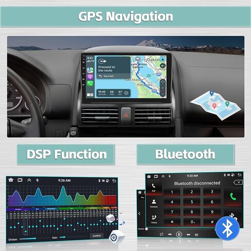 Hikity 8 النوى أندرويد ستيريو لهوندا CRV 2002-2006 مع 4G + 64G، 9 بوصة لاسلكي CarPlay Android Auto Radio مع نظام ملاحة GPS DSP BT WiFi FM RDS التحكم الصوتي in Saudi Arabia