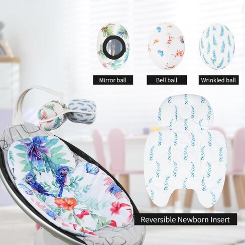 Mamaroo Newborn Insert with Replacement Toy Balls, Reversible Soft Mamaroo Infant Insert Set for 4moms Mamaroo & RockaRoo (Style of Yard) in Saudi Arabia