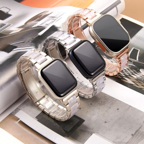 Resin Metal Band Compatible with Apple Watch Wristbands in Saudi Arabia