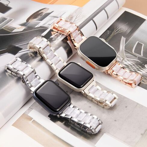 Resin Metal Band Compatible with Apple Watch Wristbands in Saudi Arabia