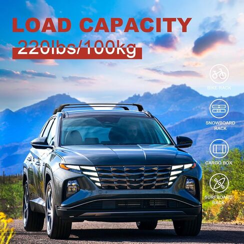 220lbs Roof Rack Cross Bars Compatible with Hyundai Palisade 2019-2024 SE SEL XRT Limited Calligraphy, Heavy Duty Anti-Theft Lockable Aluminum Rails Crossbars Cargo Carrier Bag in Saudi Arabia