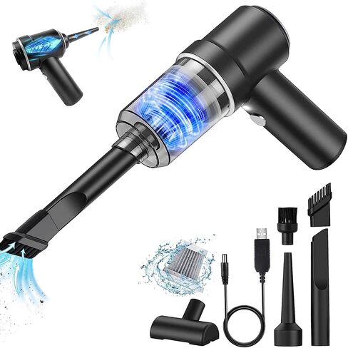 Handheld Vacuum Cordless, Car Vacuum Cleaner with 9.5KPA Suction/LED, Low-Noise Fast Charging USB Mini Rechargeable Vacuum Cleaner Wireless with 2 Filters for Car/Home/Pet Hair in Saudi Arabia