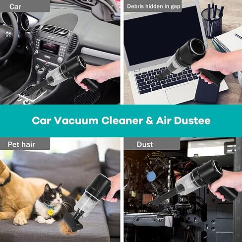 Handheld Vacuum Cordless, Car Vacuum Cleaner with 9.5KPA Suction/LED, Low-Noise Fast Charging USB Mini Rechargeable Vacuum Cleaner Wireless with 2 Filters for Car/Home/Pet Hair in Saudi Arabia