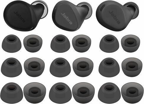 9 Pairs Elite 8 Active Ear Tips, Replacement S/M/L 3 Size Soft Rubber Silicone Flexible Eartips Earplug Gel Cover Accessories Compatible with Jabra Elite 8 Active / 7 Active / 4 Active - Gray in Kuwait
