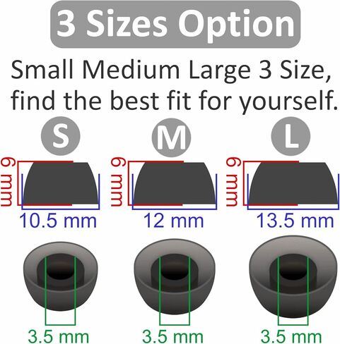9 Pairs Elite 8 Active Ear Tips, Replacement S/M/L 3 Size Soft Rubber Silicone Flexible Eartips Earplug Gel Cover Accessories Compatible with Jabra Elite 8 Active / 7 Active / 4 Active - Gray in Kuwait