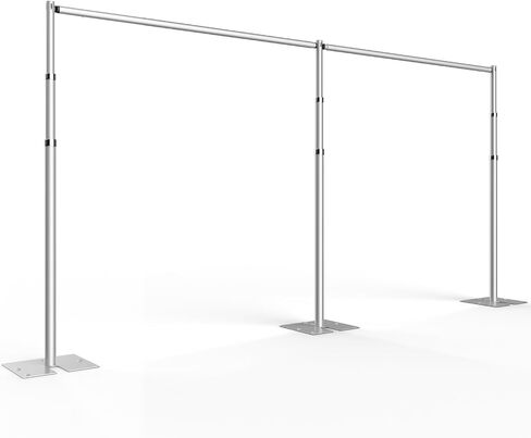 EMART Backdrop Stand Heavy Duty 10x10Ft Double Crossbar Pipe and Drape Backdrop Stand Kit, Adjustable Metal Frame for Backdrop, Background Stand Backdrop for Wedding Birthday Party Decorations in Kuwait
