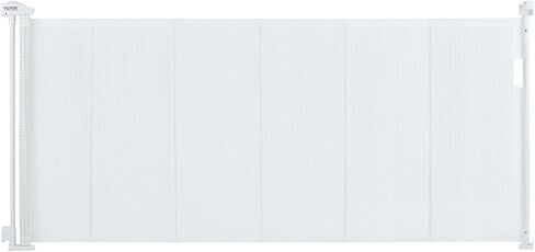 VEVOR Retractable Baby Gates for Stairs, Extends up to 76.8" Wide, Mesh Dog Gate for The House, 34" Tall Extra Wide Child Safety Gates for Doorways, Hallways, Pet Cat Gate Indoor & Outdoor, White in Saudi Arabia