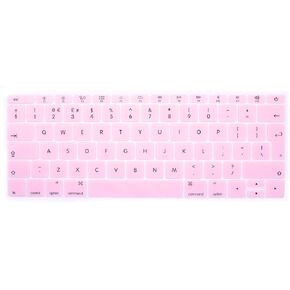 HRH Silicone Keyboard Cover Skin for MacBook Pro 13"A1708 A1988 No Touch Bar (2018 2017 2016)&for MacBook 12"A1534 with Retina Display(2015)&A1931(2018)European Layout Keyboard Protector-Light Pink