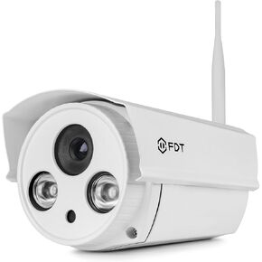 FDT 720P HD WiFi Bullet IP Camera (1.0 Megapixel) Outdoor Wireless Security Camera FD7902 (White) - IP66 Weatherproof, Plug & Play & Nightvision (Renewed)