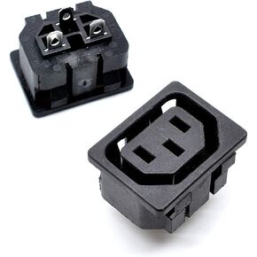 Oiyagai 10pcs AC 250V 10A IEC 320 C13 Panel Mount Connector Socket