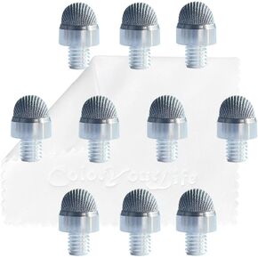 10-Pack Replacement Micro-Knit Mesh Tips for ColorYourLife Stylus Pens 5.3" with Replaceable Mesh Tips, Finer Tips for Stylus (Metallic)