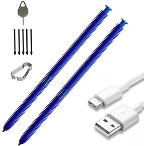 قطعتان من قلم S بديل لهاتف Samsung Galaxy Note10 وNote10 Plus Note 10+ (بدون بلوتوث) + كابل شحن من النوع C (أسود) in Kuwait