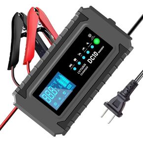 LVYUAN 40Amp Smart Car Battery Charger, 12V/24V Automotive Charger, Battery Maintainer with LCD Display, Trickle Charger, for Motorcycle, AGM, Gel, Lawn Mower and Lead-Acid Battery, LiFePO4 Battery