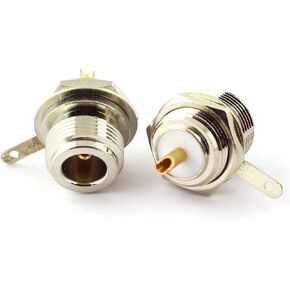 Maxmoral 2PCS N Female Panel Mount with Nut Bulkhead Handle Solder Post Connector RF Coax Coaxial Adapter