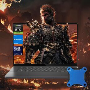 كمبيوتر محمول للألعاب ASUS ROG Zephyrus Intel Ultra 9 RTX 4070 عالي الجودة، 16 بوصة WQXGA 2560 x 1600 240 هرتز، Intel Ultra 9 185H، NVIDIA GeForce RTX 4070، ذاكرة وصول عشوائي 16 جيجابايت، 1 تيرابايت SSD، مع حزمة SSD خارجية A-Data 512